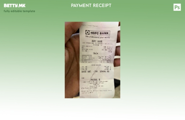 Модерен стил индиски Hdfc банкарски шаблон за проверка за плаќање